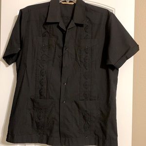 Men’s Black Guayabera